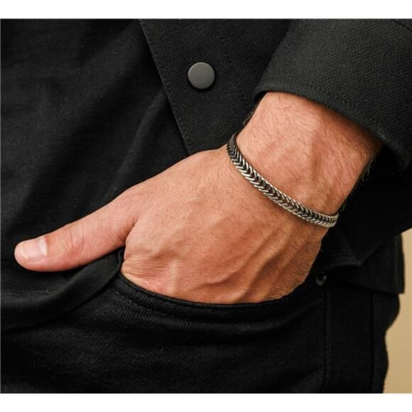 Chain Bracelets For Men - Premium Stainless Steel Mens Bracelet, Silver
